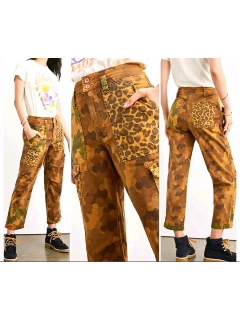 By Anthropologie The Wanderer Camo Cheetah Cargo Pants Size 30
